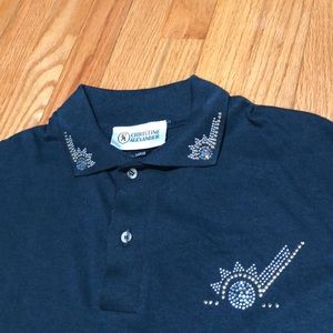 New Christine Alexander Polo Black Shirt